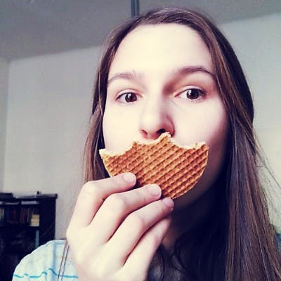 me, with a waffle